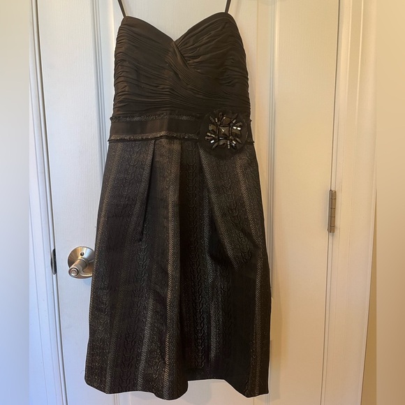 🆕 BCBGMAXAZRIA Women's Black Strapless Knee Length Cocktail Dress Size 2 - Picture 2 of 14